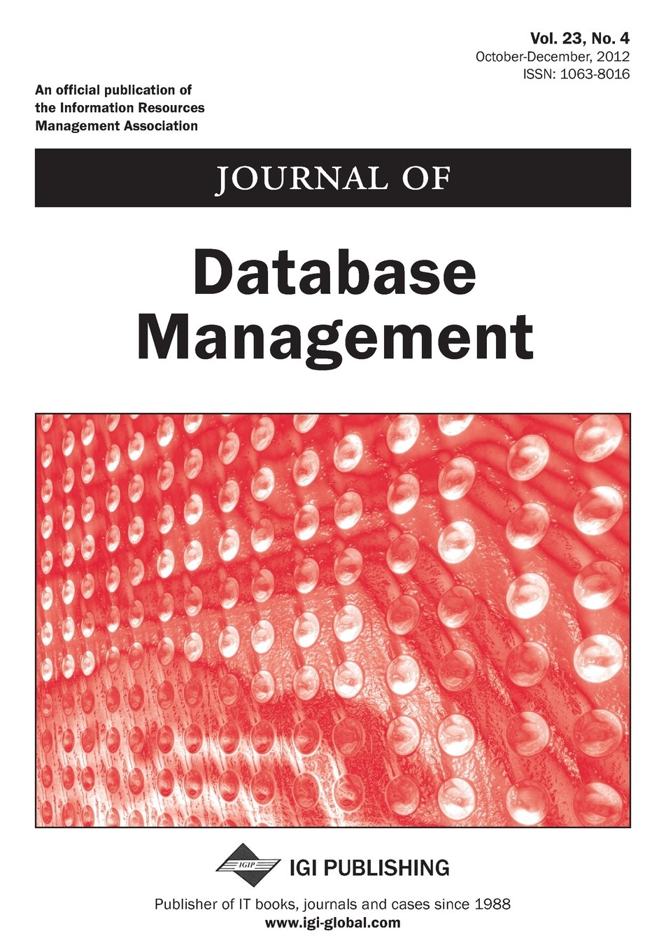 Product Image: Journal of Database Management, Vol 23 ISS 4