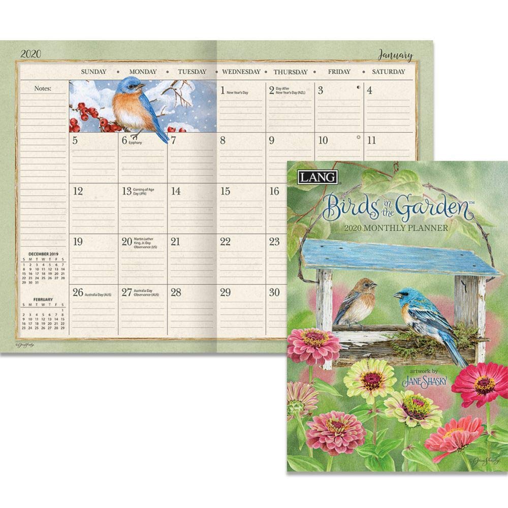 Birds in the Garden 2020 Monthly Planner book