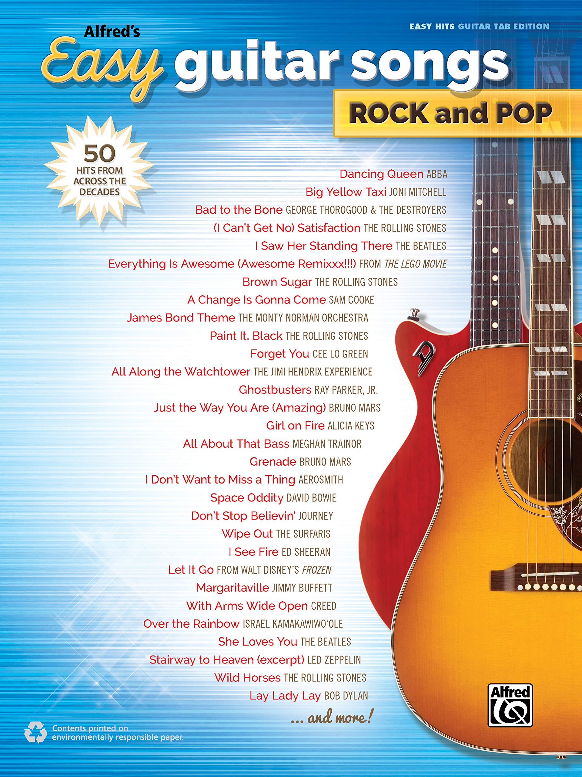 Alfred's Easy Guitar Songs -- Rock & Pop book