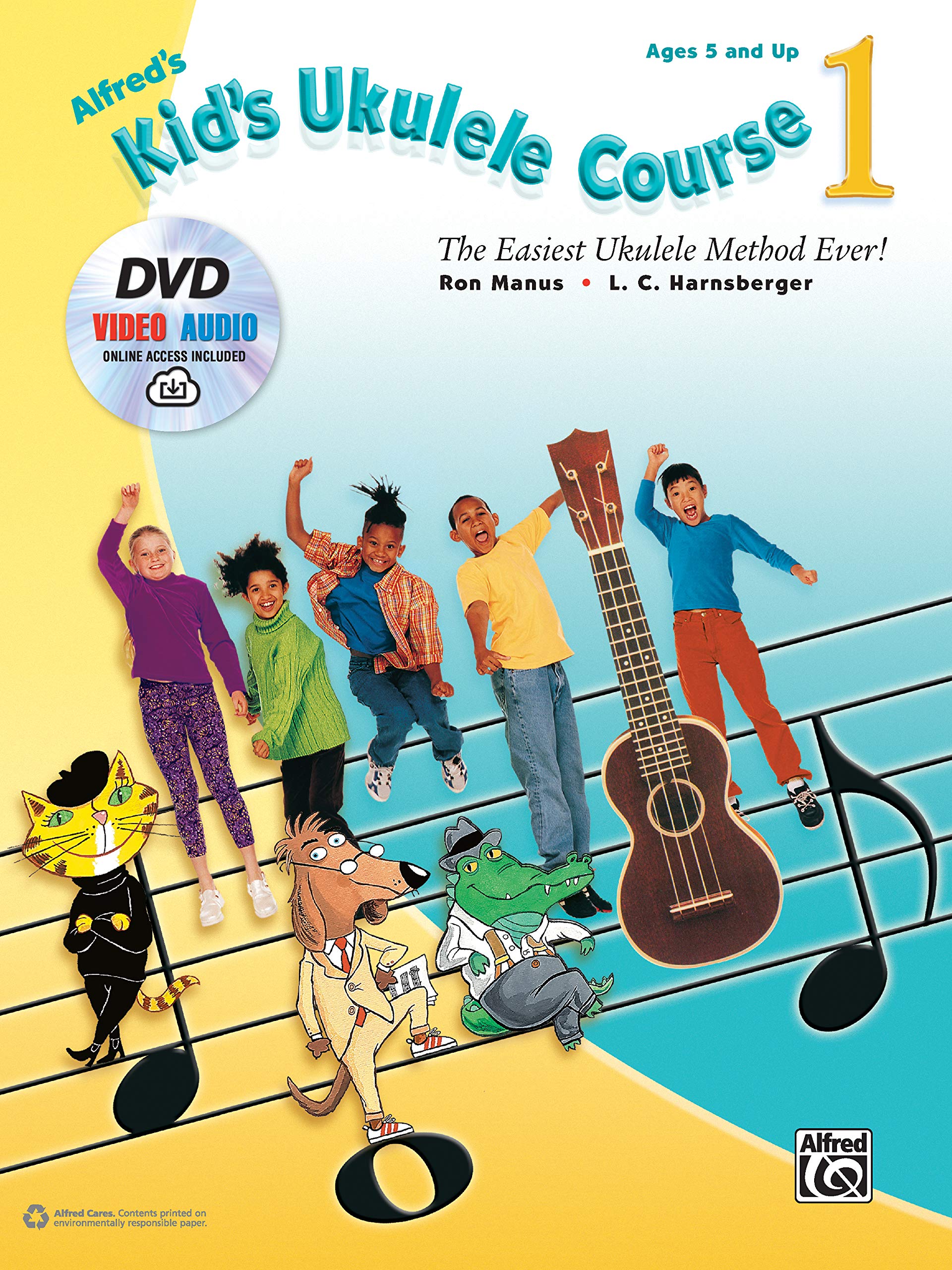 Alfred's Kid's Ukulele Course 1 +DVD and Online Audio : The Easiest Ukulele Method Ever! - Ukulélé --- Alfred Publishing book