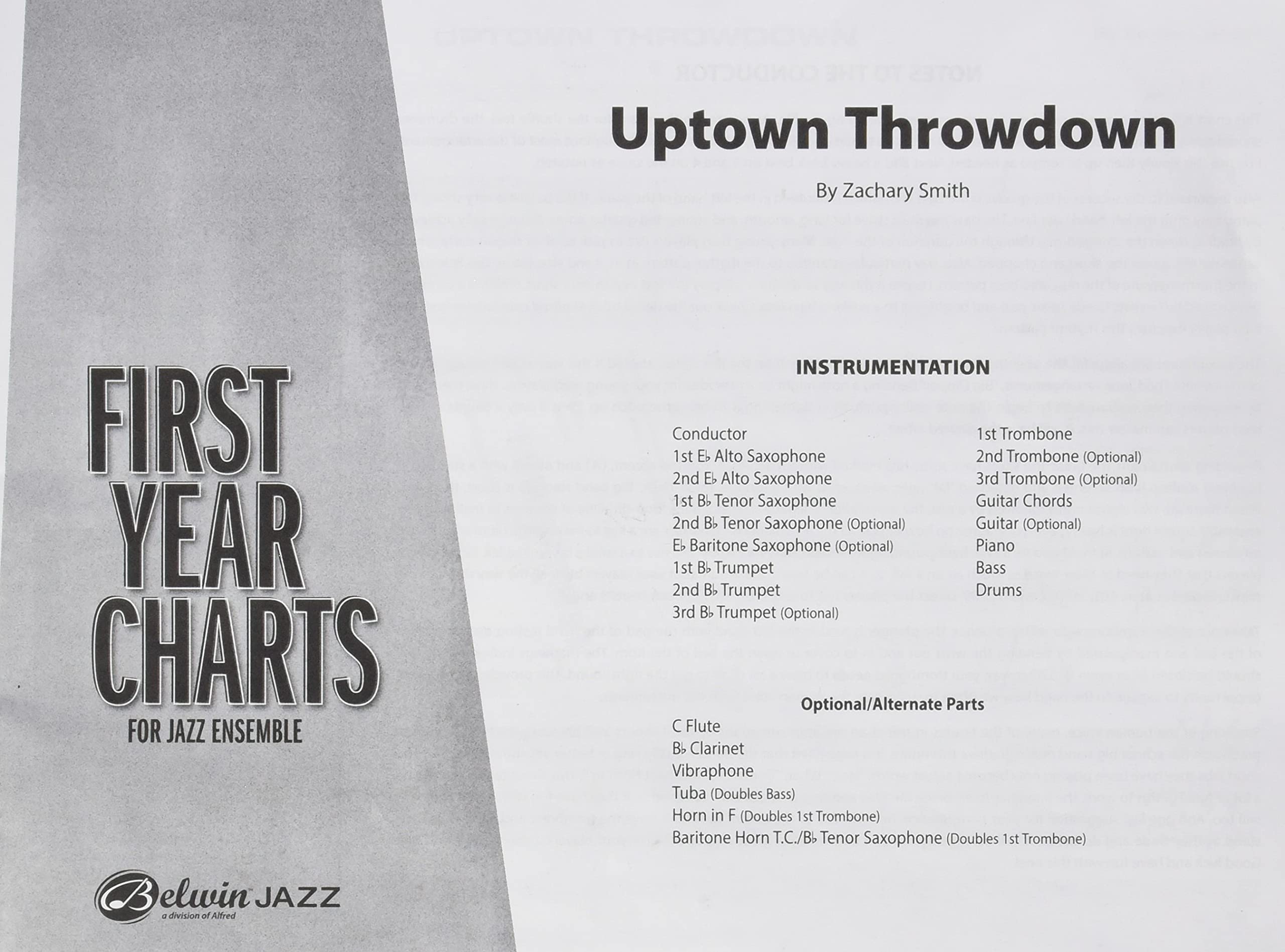 Uptown Throwdown: Conductor Score (First Year Charts for Jazz Ensemble) Sheet Music