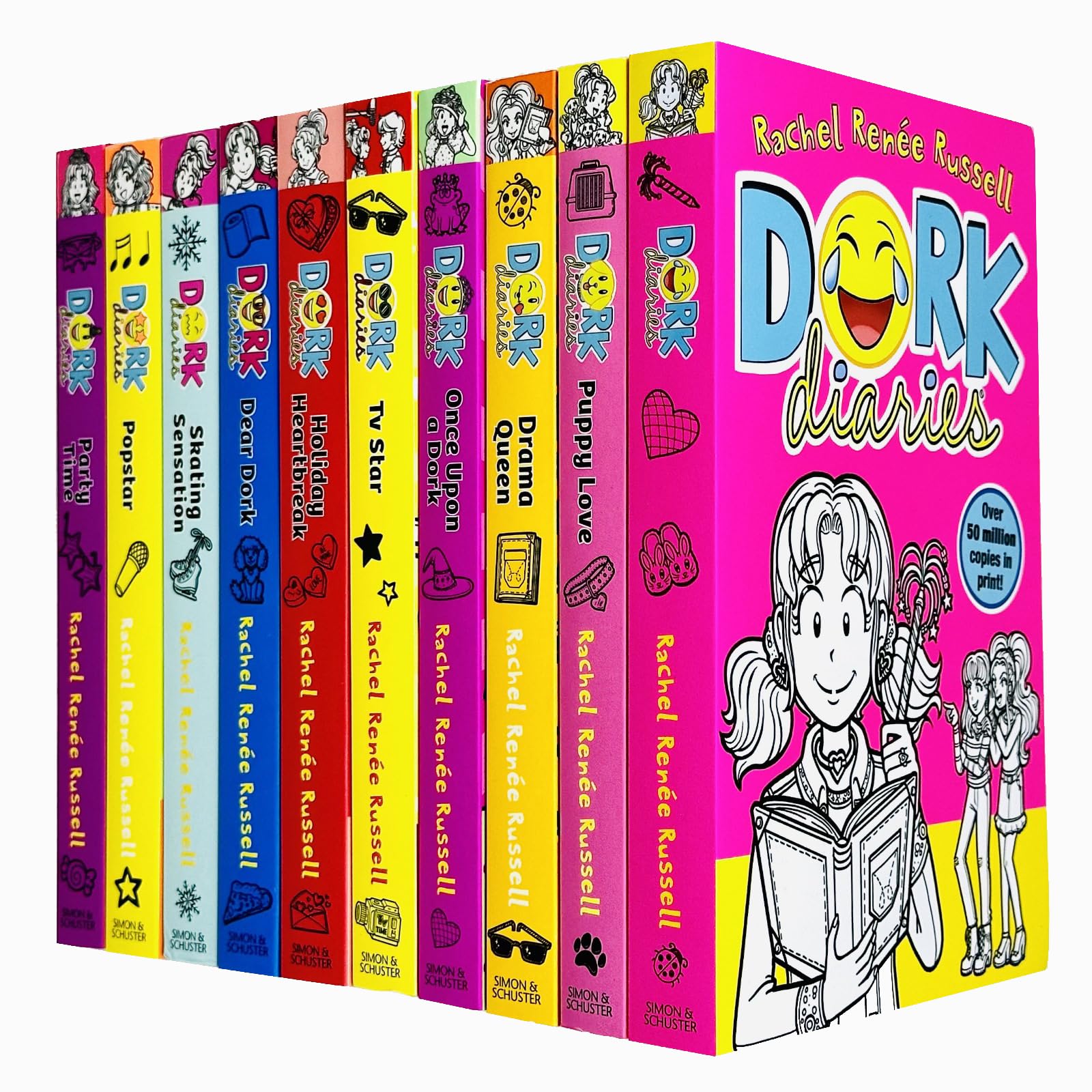 Dork Diaries x 10 title Slipcase set: Dork Diaries / Party Time / How to Dork your Diary / Pop Star / Dear Dork / TV Star / Skating Sensation / Holiday Heartbreak / OMG / Once Upon a Dork book