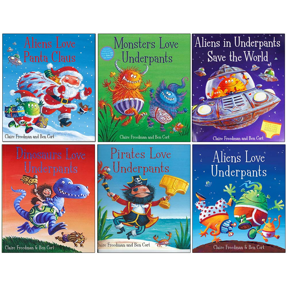 The Underpants 6 Books Collection Set By Claire Freedman & Ben Cort (Aliens Love Panta Claus, Monsters Love Underpants, Aliens in Underpants Save the World, Dinosaurs Love Underpants, Pirates, Aliens) Fantasy & Sci-Fi