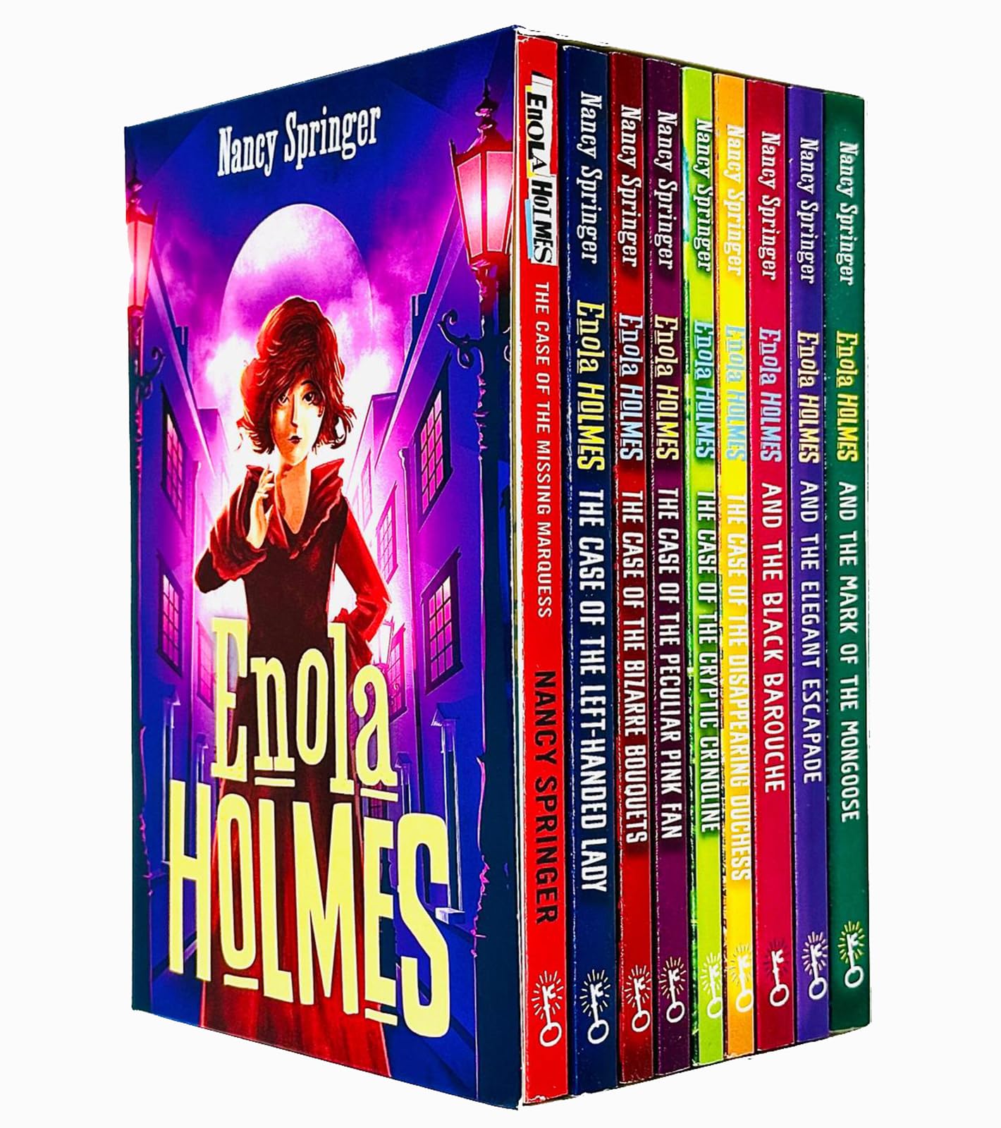 Enola Holmes 9 Books Collection Set By Nancy Springer(The Case of the Missing Marquess, The Case of the Left-Handed Lady, The Case of the Bizarre Bouquets,The Case of the Peculiar Pink Fan & More) Children's books