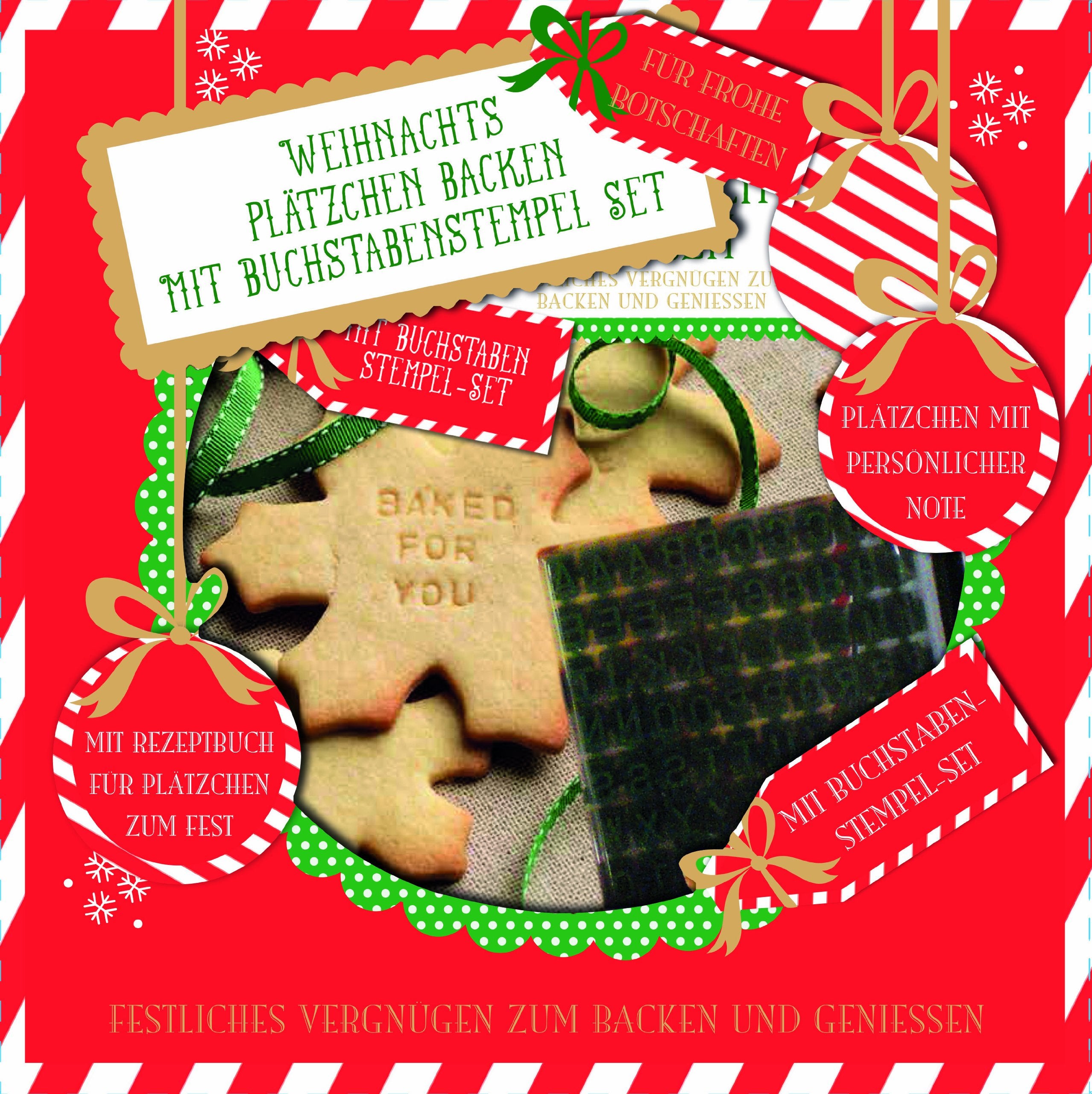 Weihnachtsplätzchen: Backbuch mit Buchstabenstempeln. Boxset: Festliches Vergnügen zum Backen uns Genießen Leisure, Home & Garden