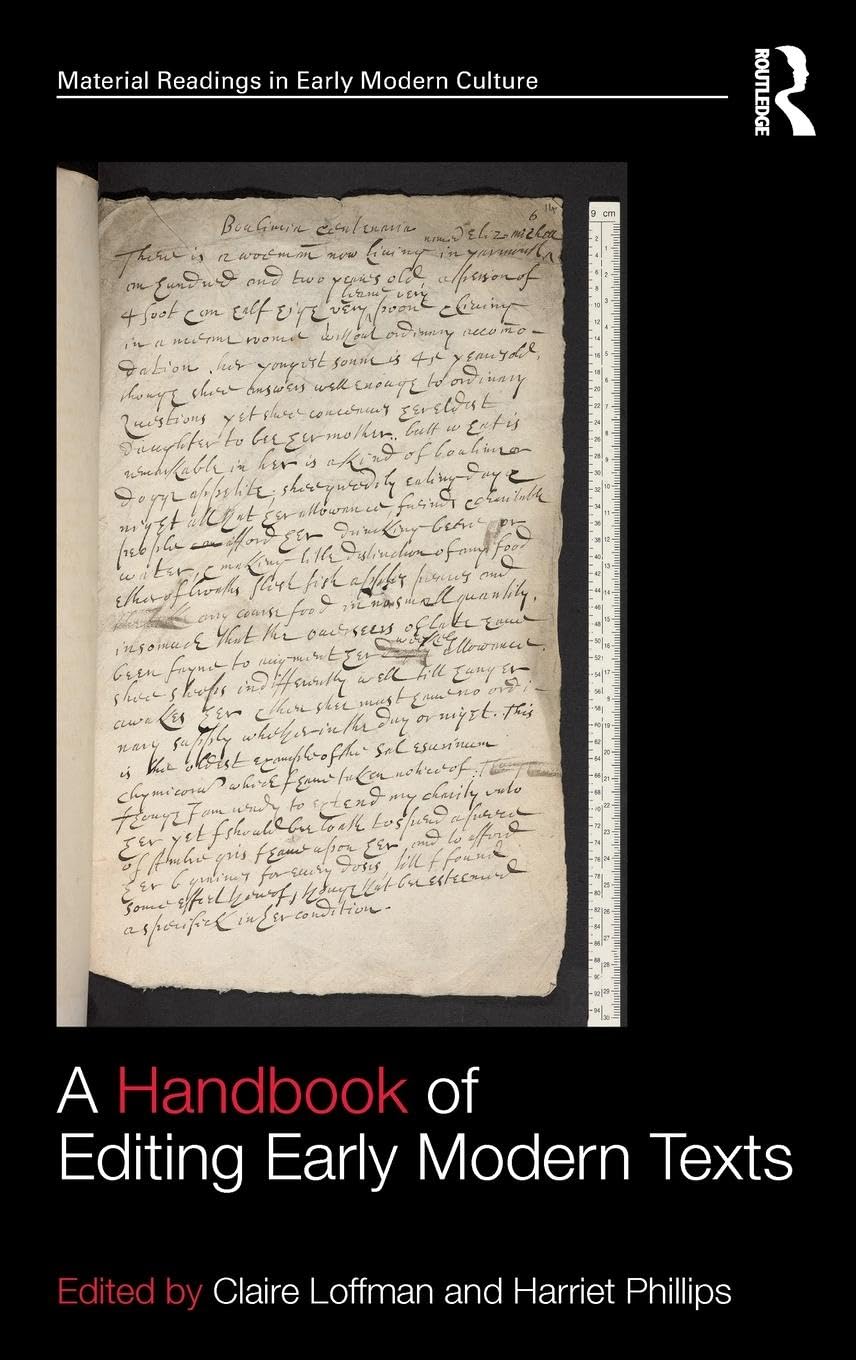 A Handbook of Editing Early Modern Texts Contemporary literature