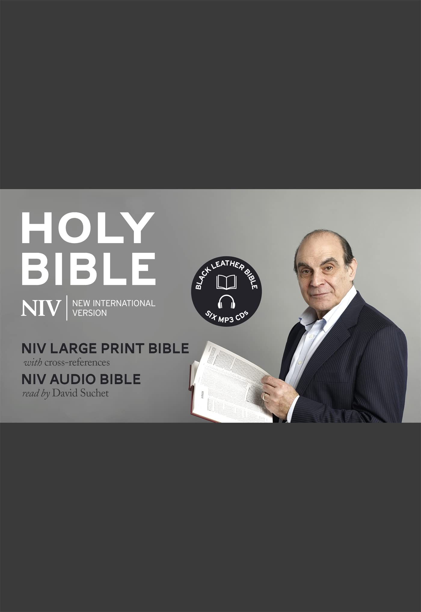NIV David Suchet Audio and Large Print Leather Bible Gift Edition book