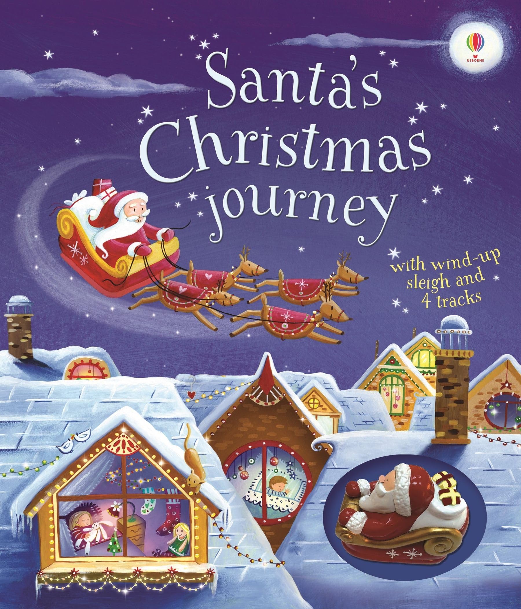Santa's Christmas Journey with Wind-Up Sleigh: with wind-up sleigh and 4 tracks Non-fiction