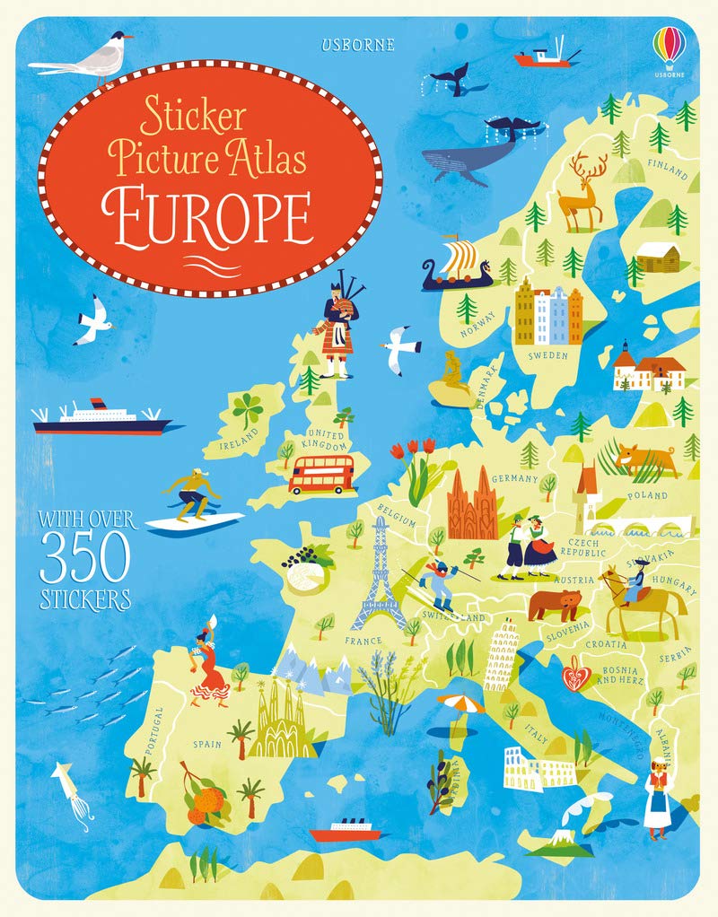 Sticker Picture Atlas of Europe: With Over 350 Stickers Learning & Reference
