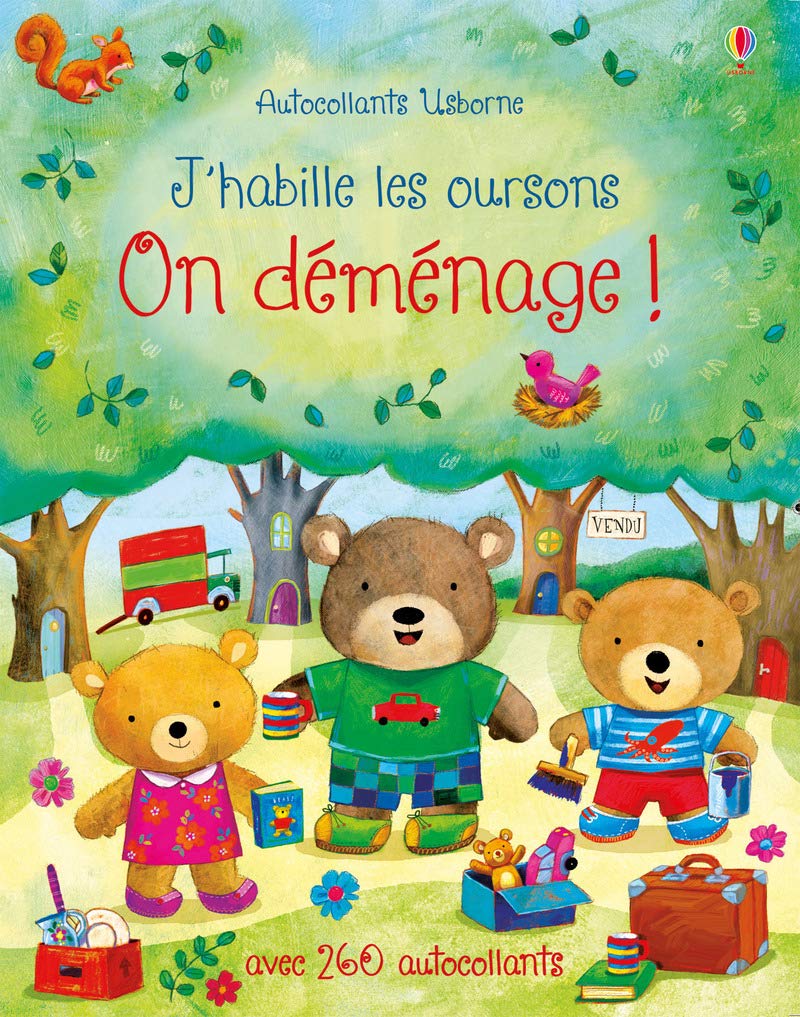 On déménage ! - J'habille les oursons - Autocollants Usborne book
