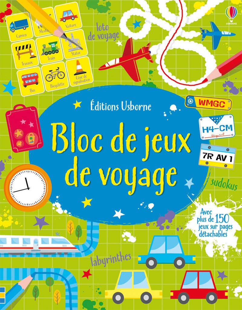 Bloc de jeux de voyage - Cahier d'activités avec pages détachables - Cahier de vacances book