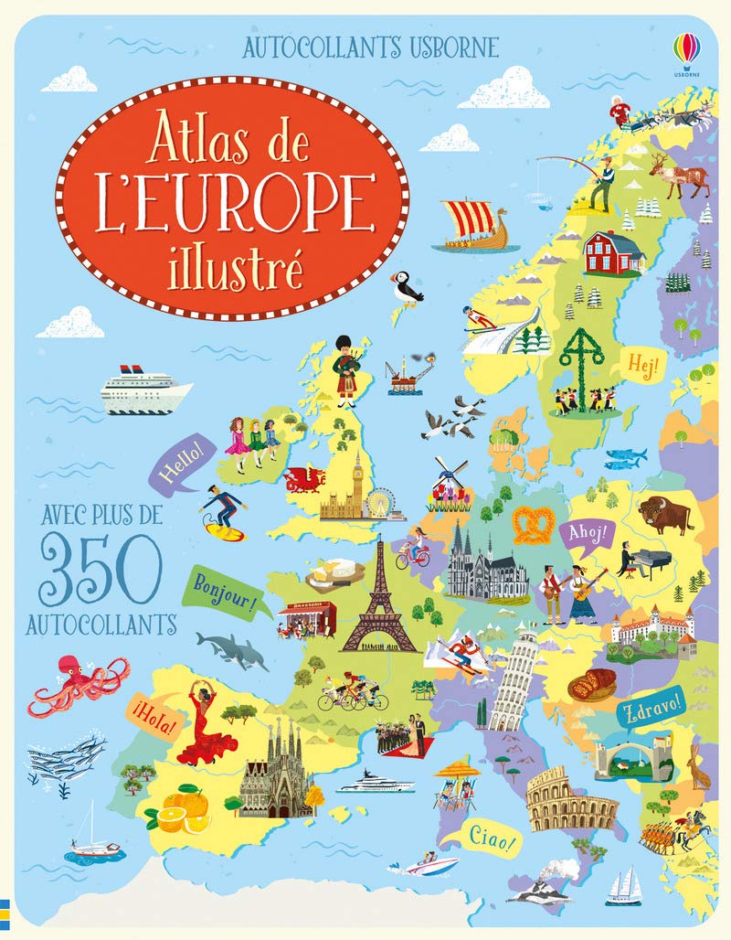 Atlas de l'Europe illustré - Autocollants Usborne book