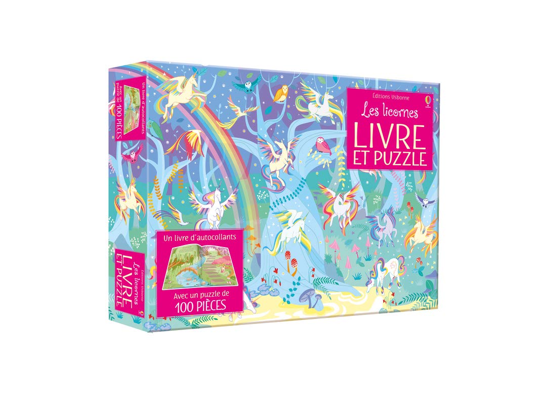 Coffret Les licornes (livre + puzzle de 100 pièces) Leisure & Fun
