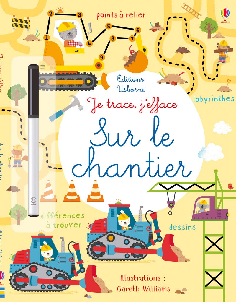 Je trace, j'efface - Sur le chantier: Avec un feutre à encre effaçable Hobbies & Crafts
