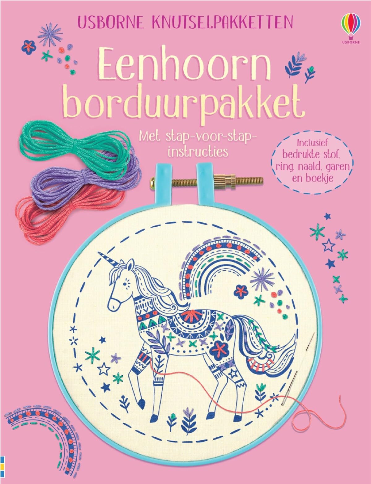 Eenhoorn borduurpakket: Met een stap voor stap Usborne-boekje book