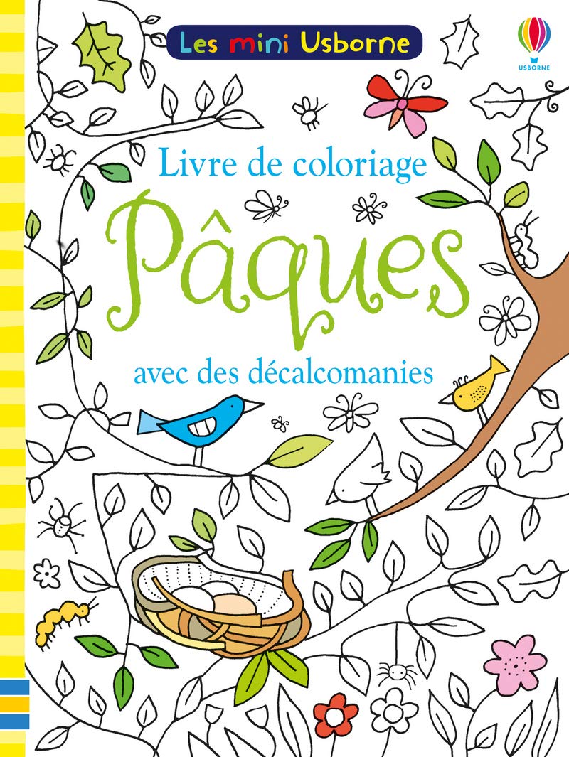 Pâques - livre de coloriage avec des décalcomanies - Les mini Usborne book