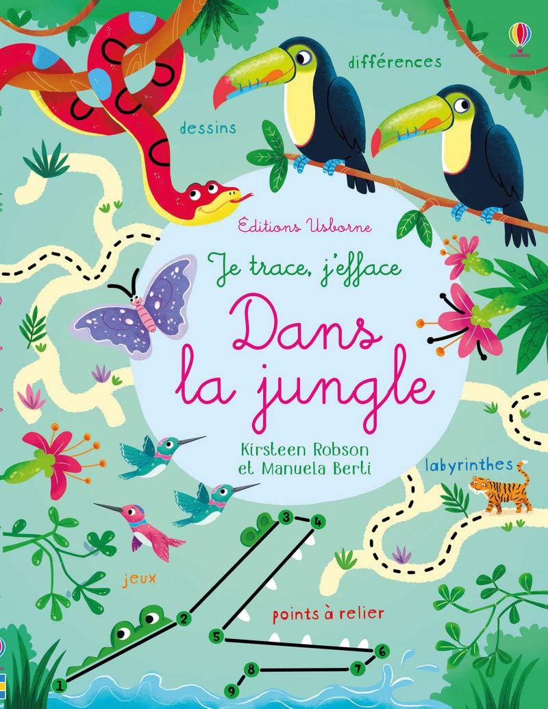 Je trace, j'efface - Dans la jungle: Avec un feutre à encre effaçable Hobbies & Crafts