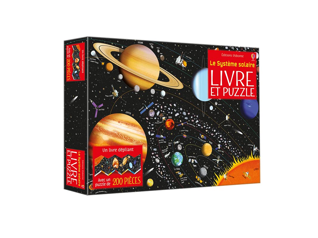 Coffret Le système solaire (Livre et puzzle): Livre et puzzle de 200 pièces Leisure & Fun