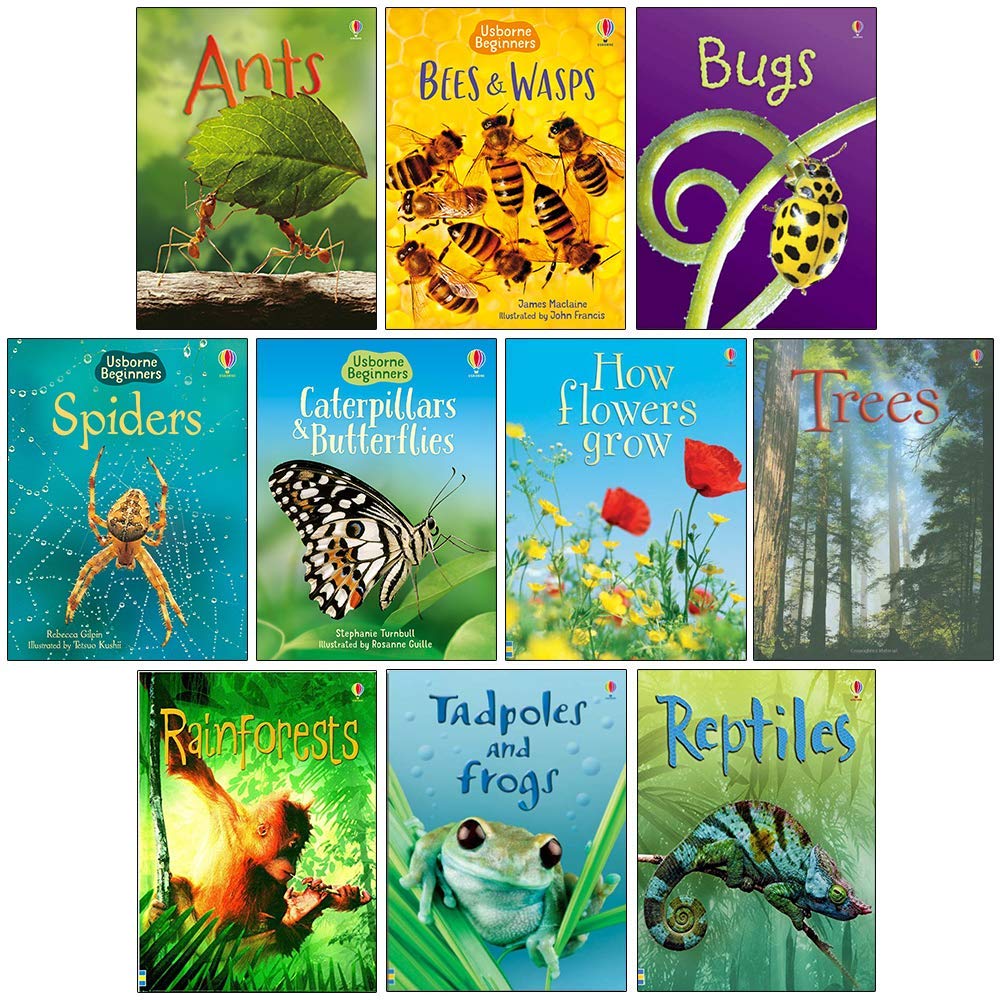 Usborne Beginners Nature 10 Books Set (Ants, Bugs, Spiders, Tree, Reptiles, Rainforests & MORE!) Contemporary literature