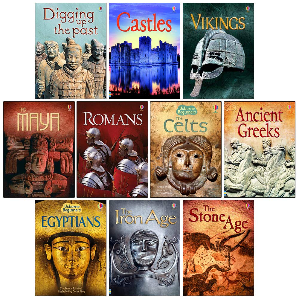 Usborne Beginners History 10-Bücher-Set (Burgen, Wikinger, Römer, Kelten, alte Griechen, Ägypter und mehr!) Non-fiction
