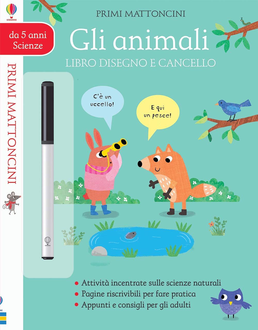 Gli animali. Libro disegno e cancello. Primi mattoncini scienze. Ediz. a colori. Con gadget book