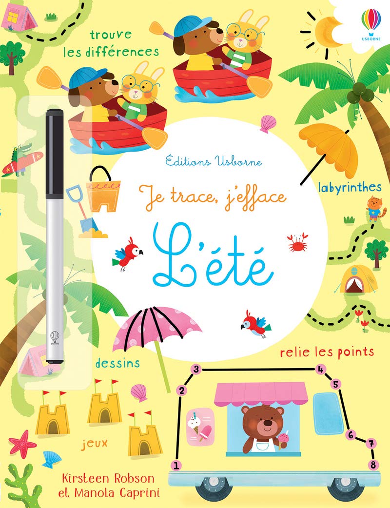 L'été - Je trace, j'efface: Avec 1 feutre à encre effaçable Hobbies & Crafts