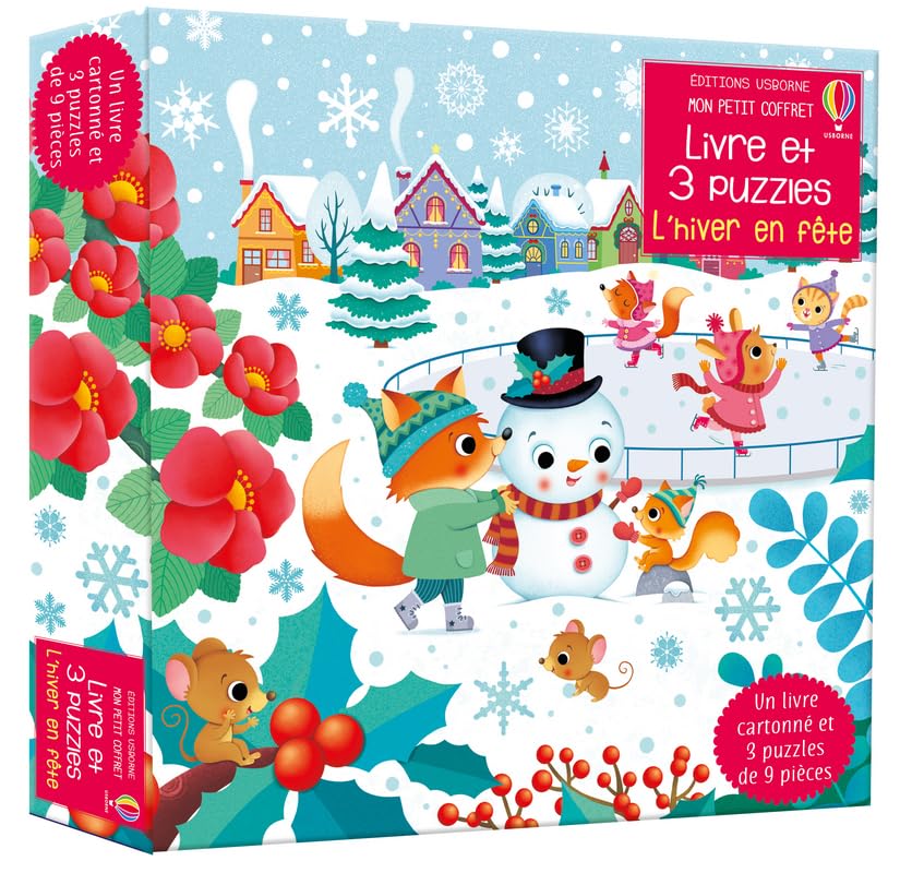L'hiver en fête - Mon petit coffret Livre et 3 puzzles book