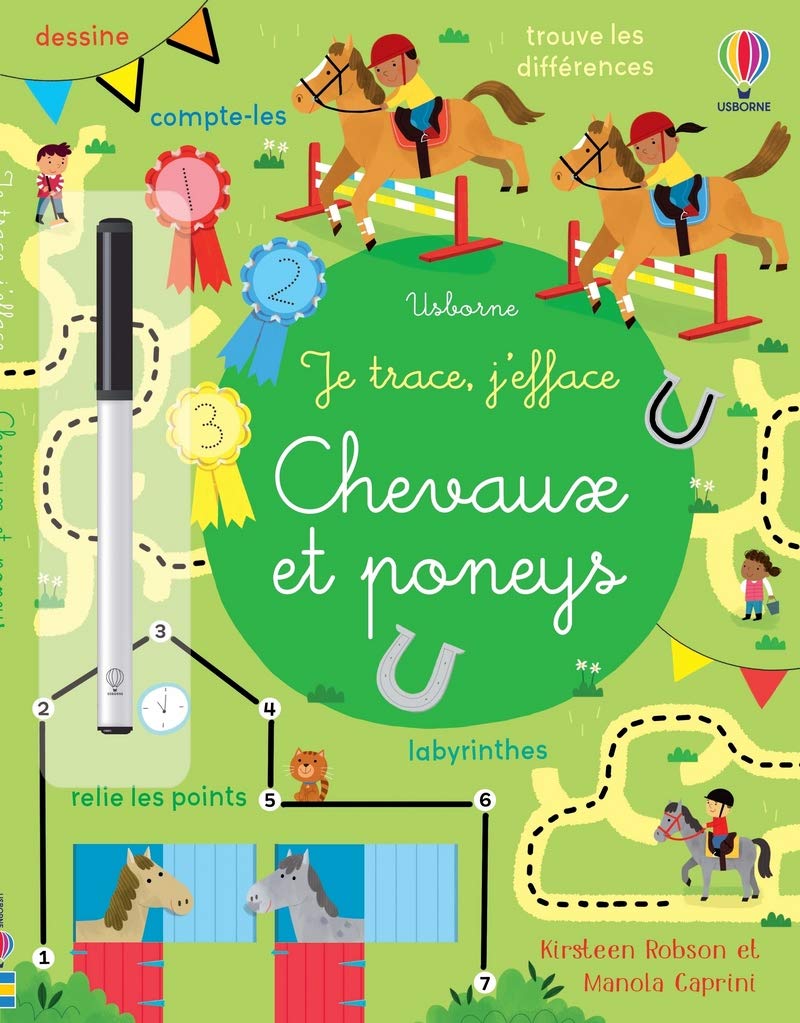 Chevaux et poneys - Je trace, j'efface book