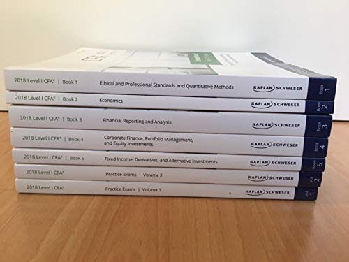 Schweser CFA Level 1 2018 Exam Prep (Book 1-5, Practice Exams 1-2) Books