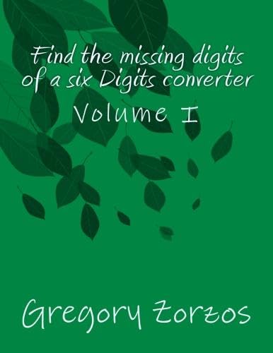 Find the missing digits of a six Digits converter: Volume I Books