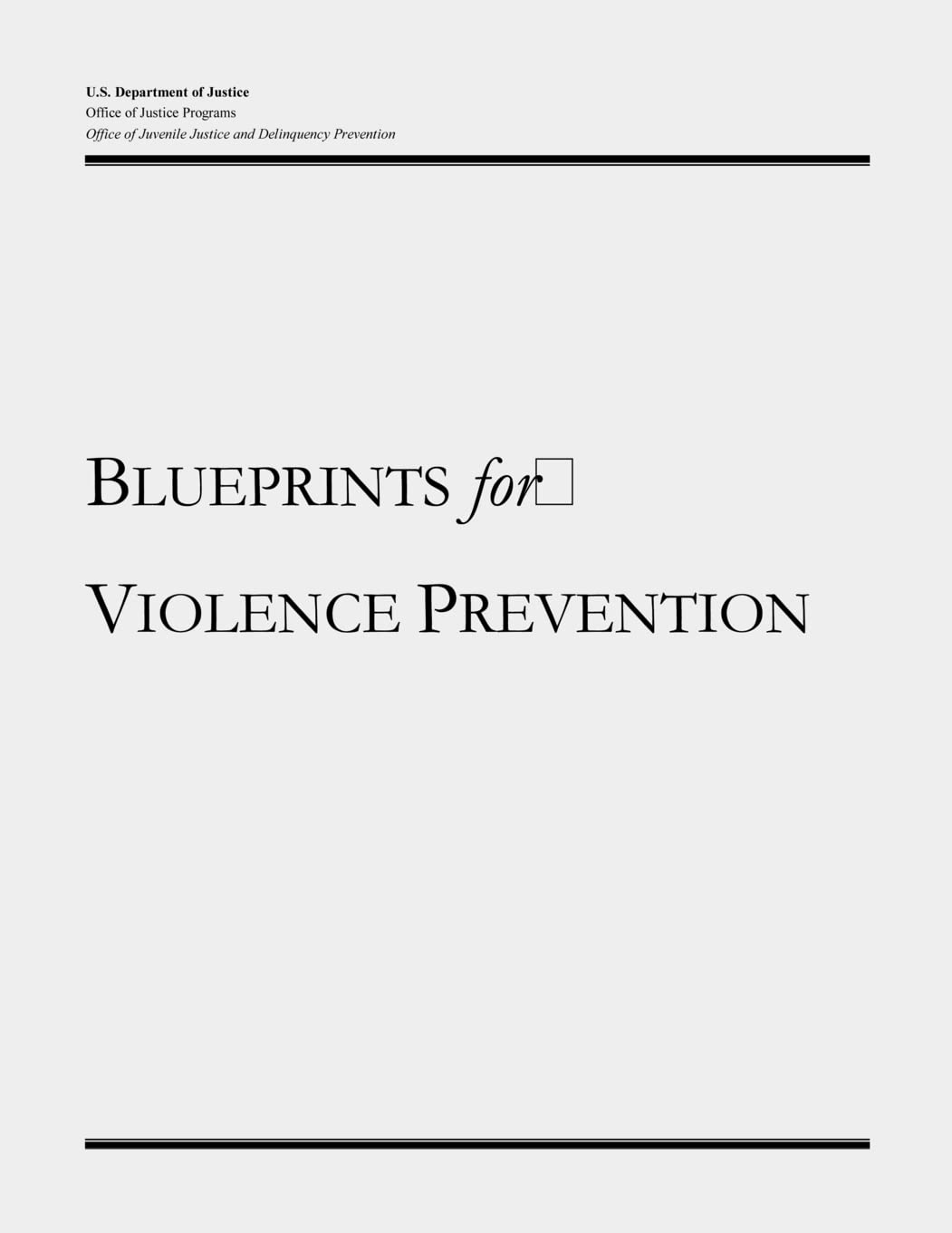 Product Image: Blueprints for Violence Prevention