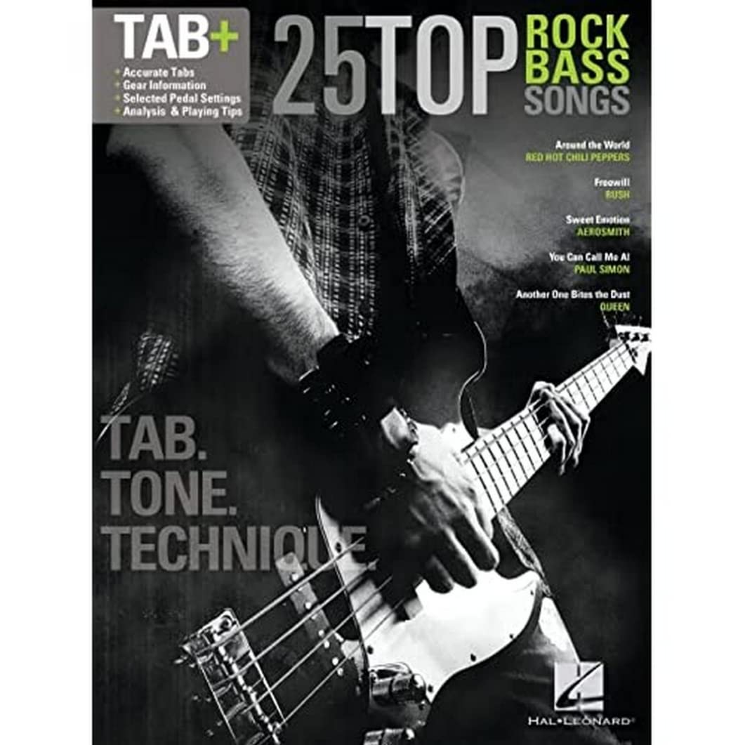 25 Top Rock Bass Songs: Tab+ = Tab + Tone + Technique. book