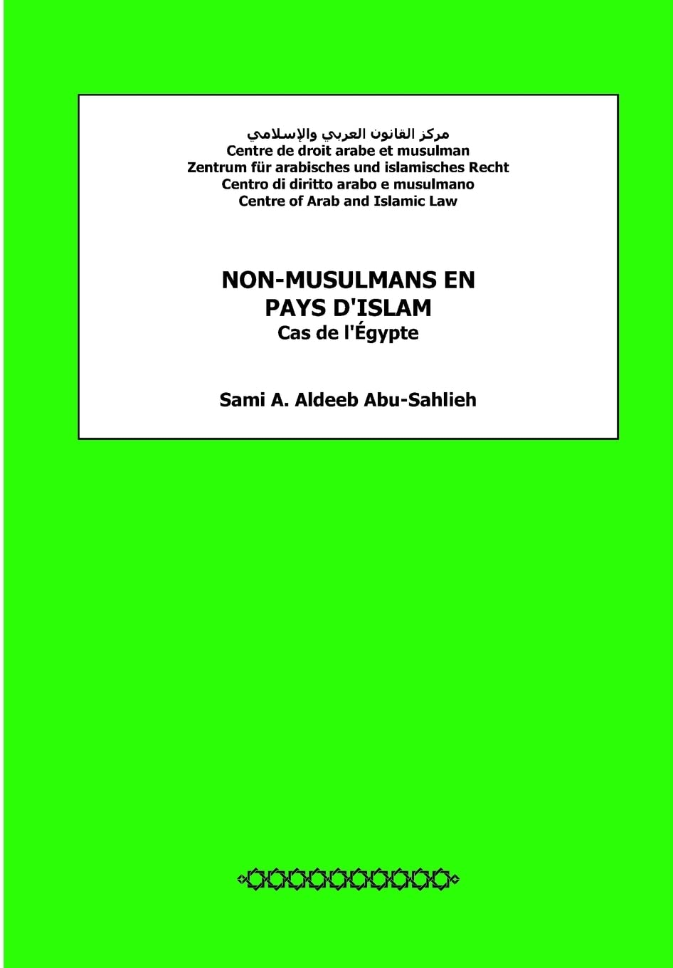 Non-musulmans en pays d'Islam: cas de l'Egypte book