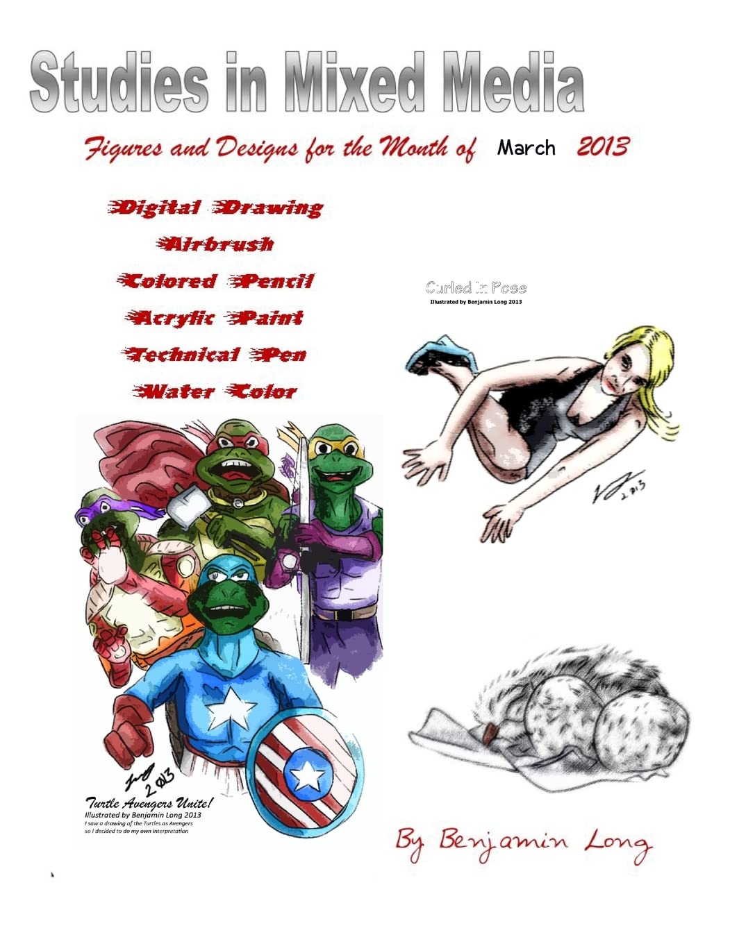 Figures and Designs for the Month of March 2013: Studies in Mixed Media Arts & Music