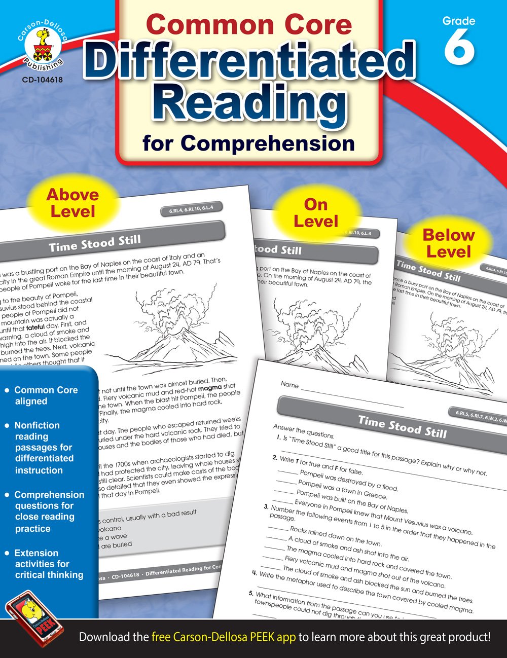 Product Image: Common Core Differentiated Reading for Comprehension, Grade 6