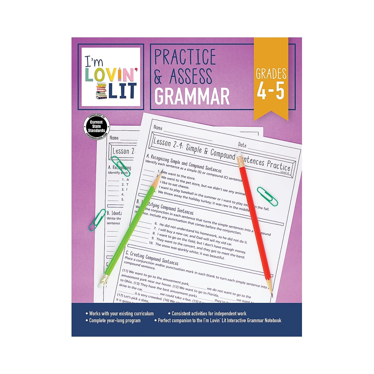I'm Lovin' Lit Practice & Assess: Grammar, Grades 4 - 5 (I’m Lovin’ Lit) Education & Training