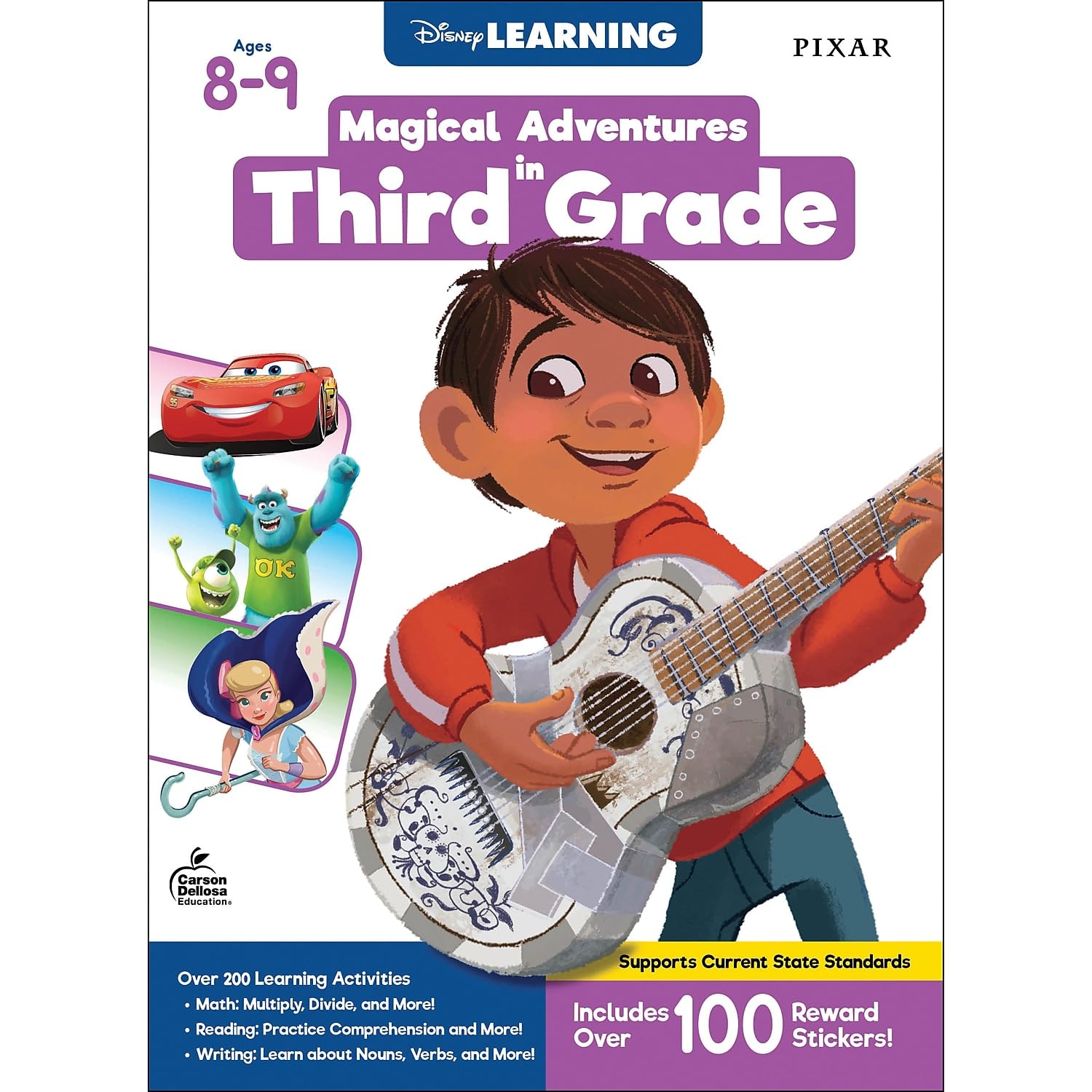 Disney Learning Magical Adventures in 3rd Grade Workbooks All Subjects, Math, Reading Comprehension, Writing, Multiplication, Division, Algebra, Geometry, Third Grade Workbooks Ages 8-9 Non-fiction