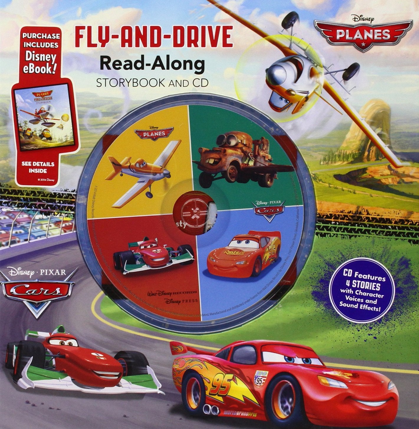Cars / Planes Fly-and-Drive Read-Along Storybook and CD: Purchase Includes Disney eBook! | CD Features 4 Stories with Character Voices and Sound Effects! Novels & Short Stories