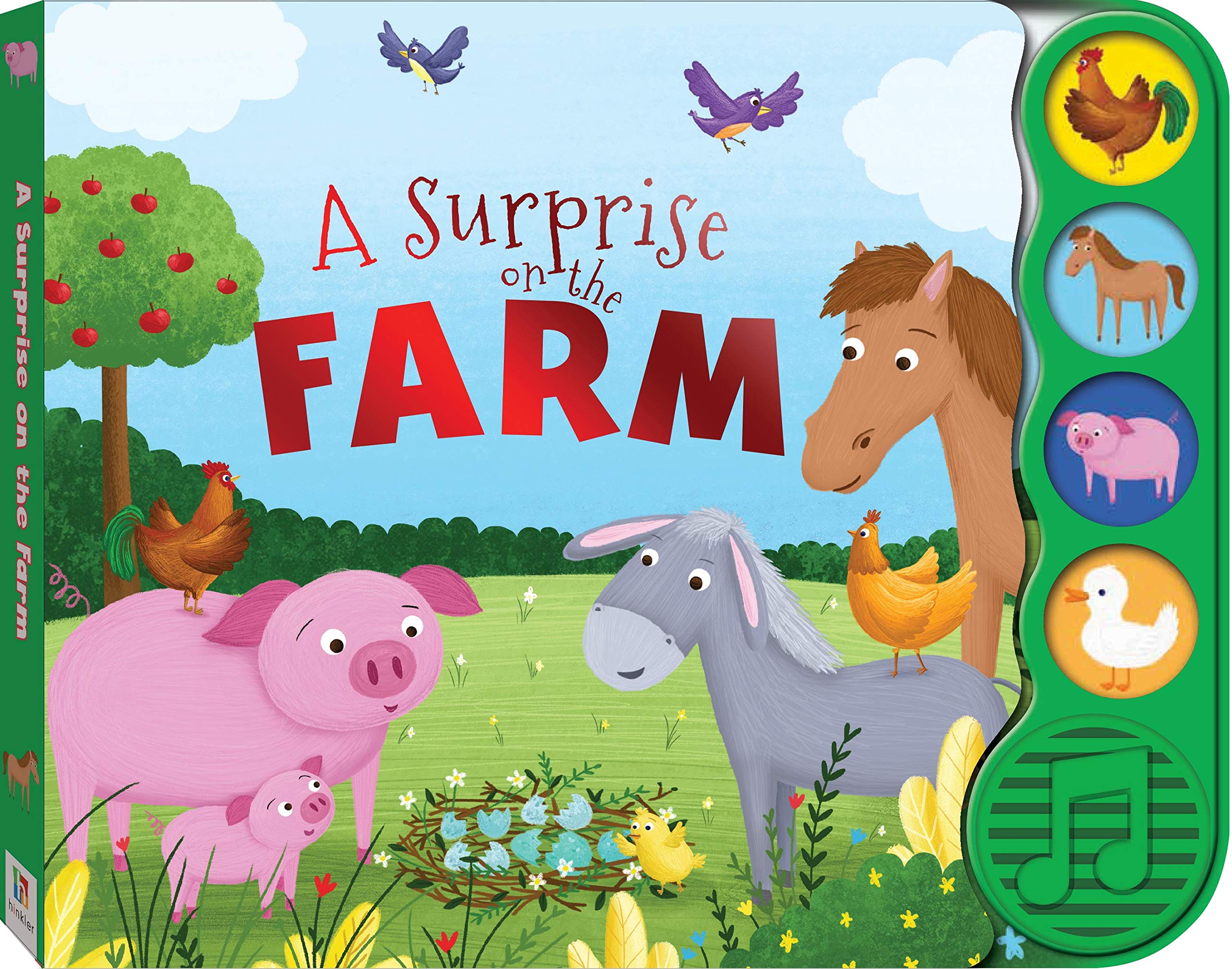 英文原版绘本 A Surprise on the Farm 农场上的惊喜Sound Book 纸板触摸发声书 翻翻书 亲子互动游戏书 Books