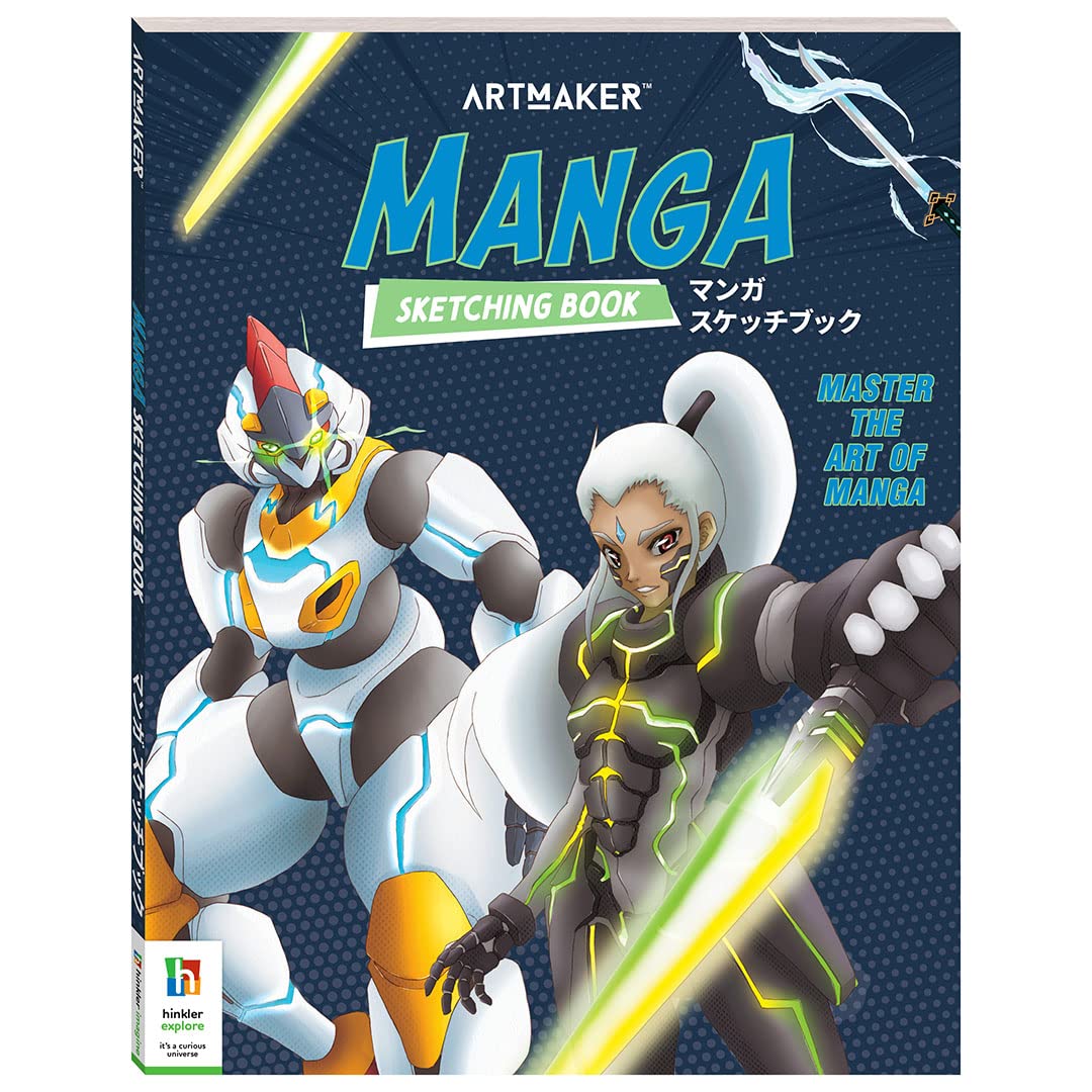 ArtMaker Manga Sketching Book | 64 Pages | Hinkler | Adult Colouring | Learn to Draw Manga Art | Anime Colouring-In | Gifts for Manga Fans Young adult books