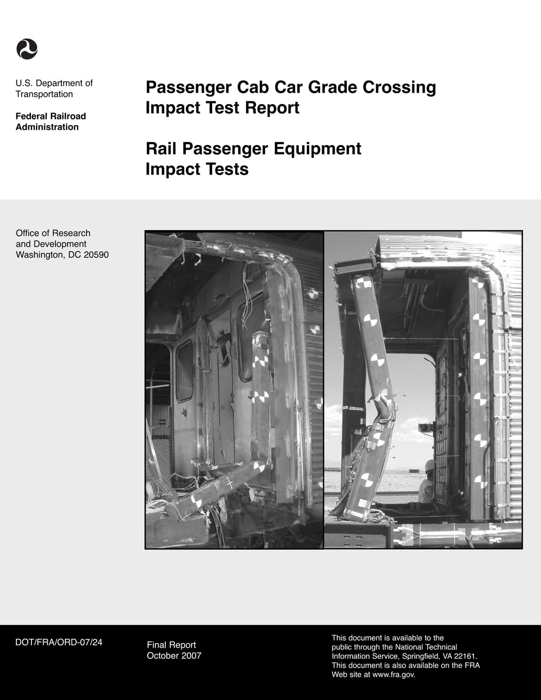 Passenger Cab Car Grade Crossing Impact Test Report Books