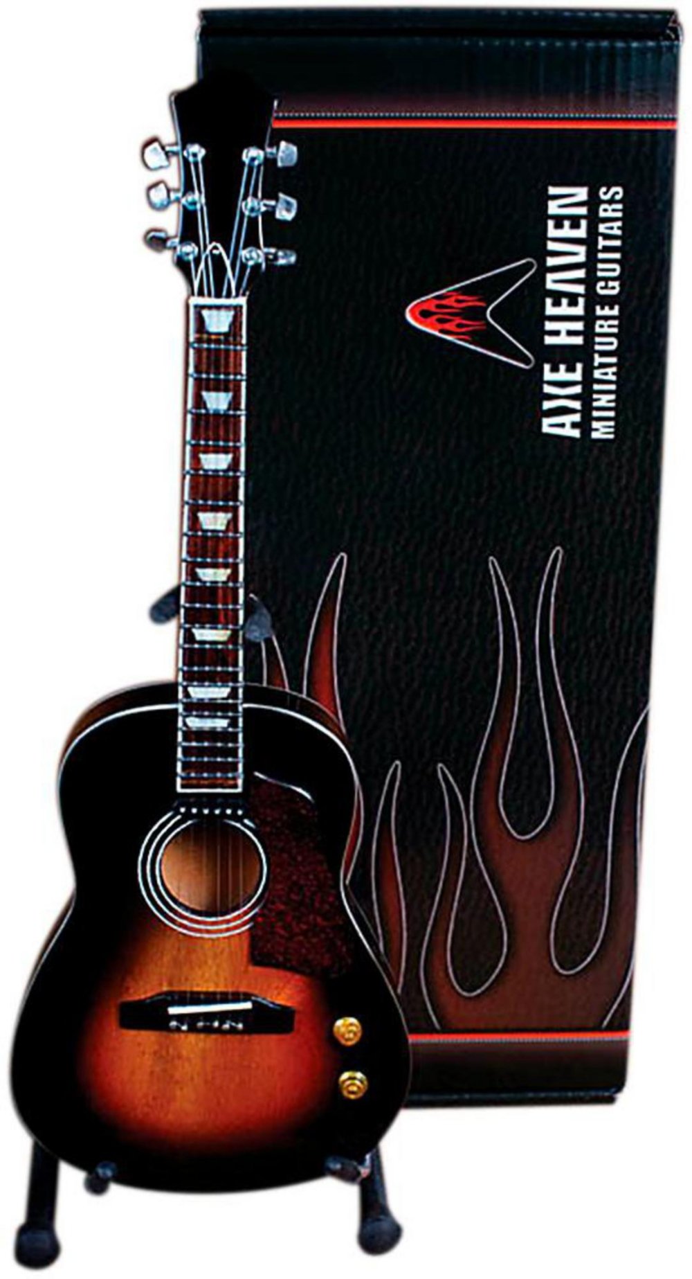 Axe Heaven Acoustic Vintage Sunburst Finish Miniature Guitar Replica: Miniature Guitar Replica Collectible Leisure, Home & Garden