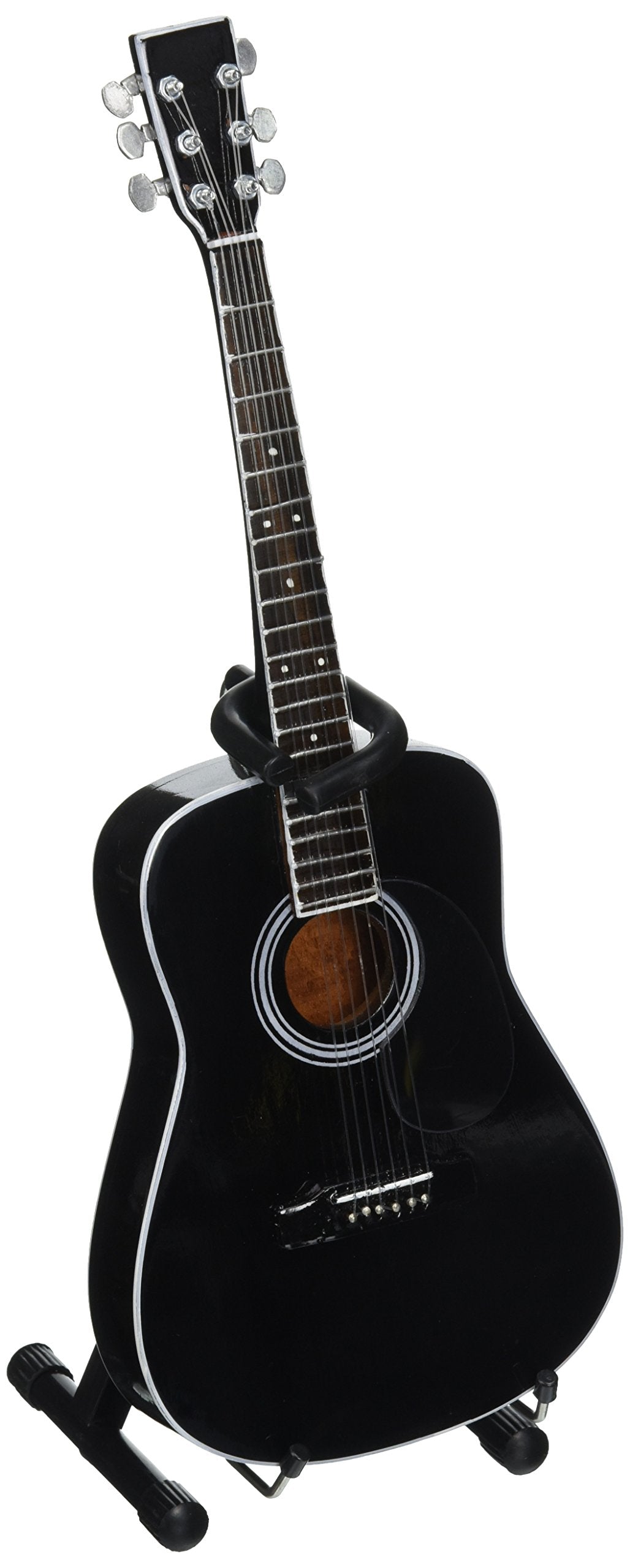 Axe Heaven Acoustic Classic Black Finish Miniature Guitar Replica: Miniature Guitar Replica Collectible Leisure, Home & Garden