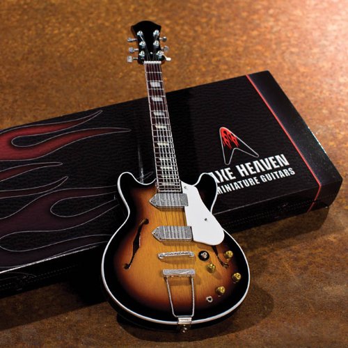Axe Heaven Electric Sunburst Hollow Body Miniature Guitar Replica John Lennon: Miniature Guitar Replica Collectible Leisure, Home & Garden