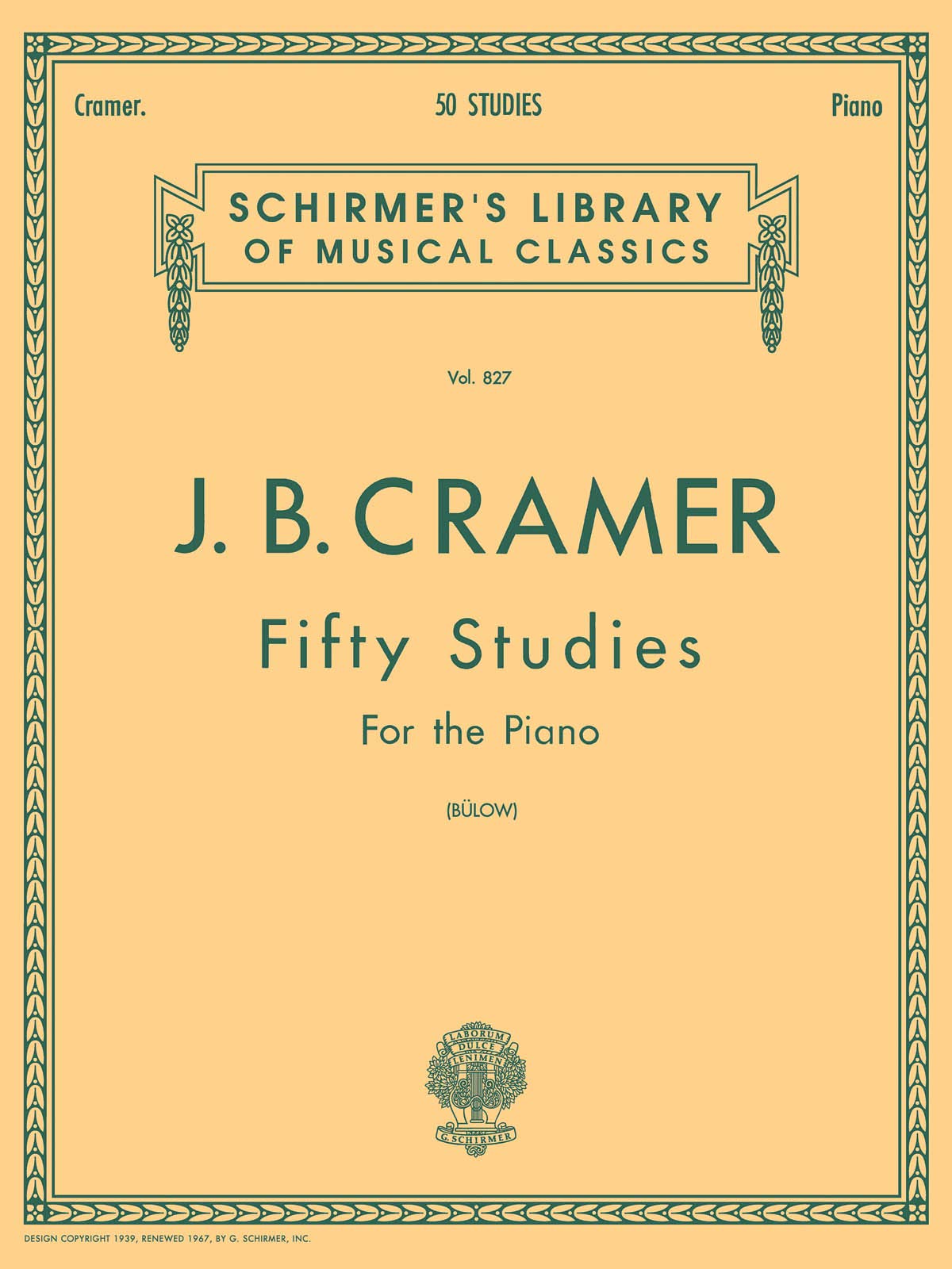 50 Selected Studies, Complete: Piano Solo (Schirmer Library of Classics, 827, Band 827) Sheet Music