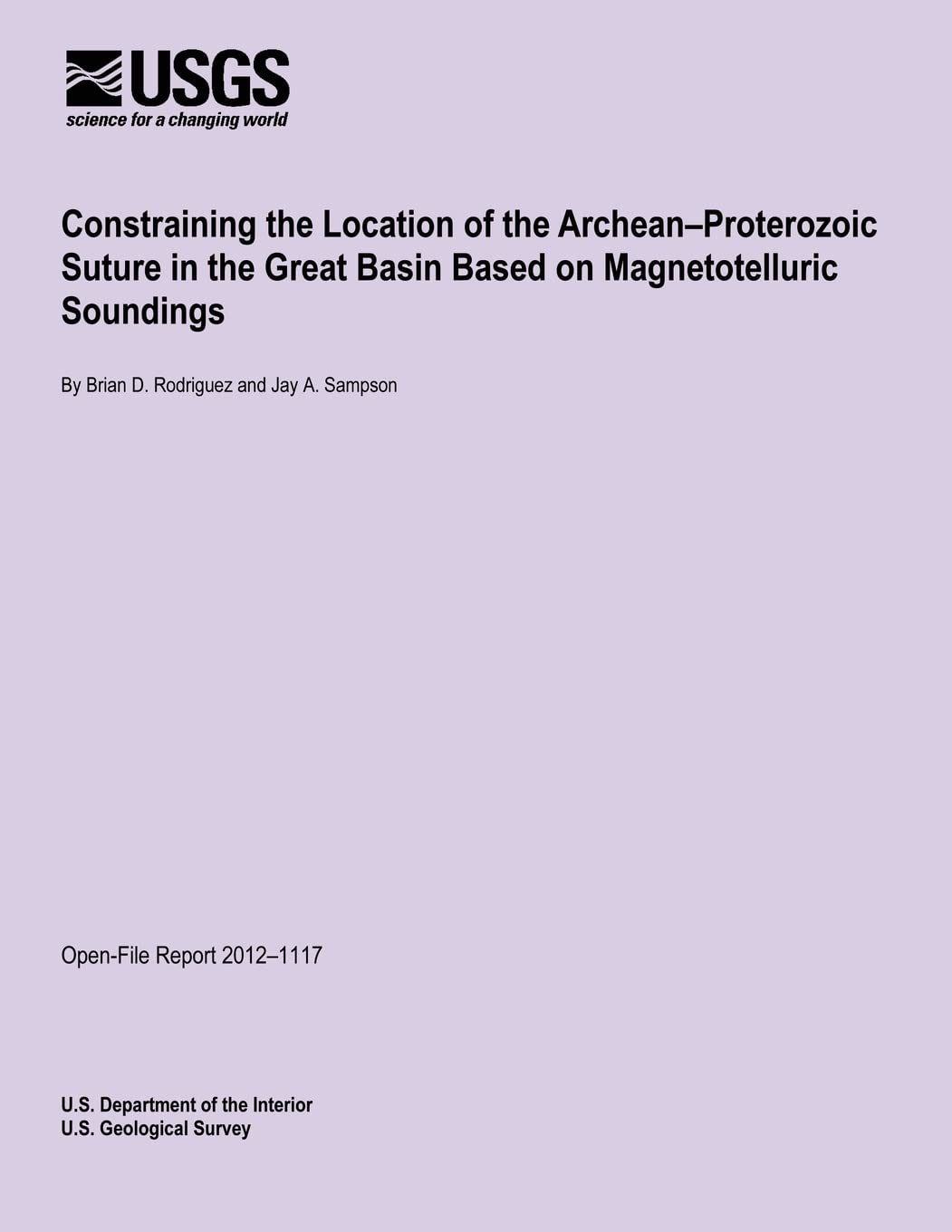 Constraining the Location of the Archean?Proterozoic Suture in the Great Basin Based on Magnetotelluric Soundings Reference Books
