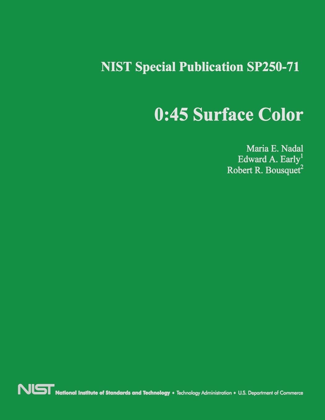 NIST Special Publication SP250-71: 0:45 Surface Color Reference Books
