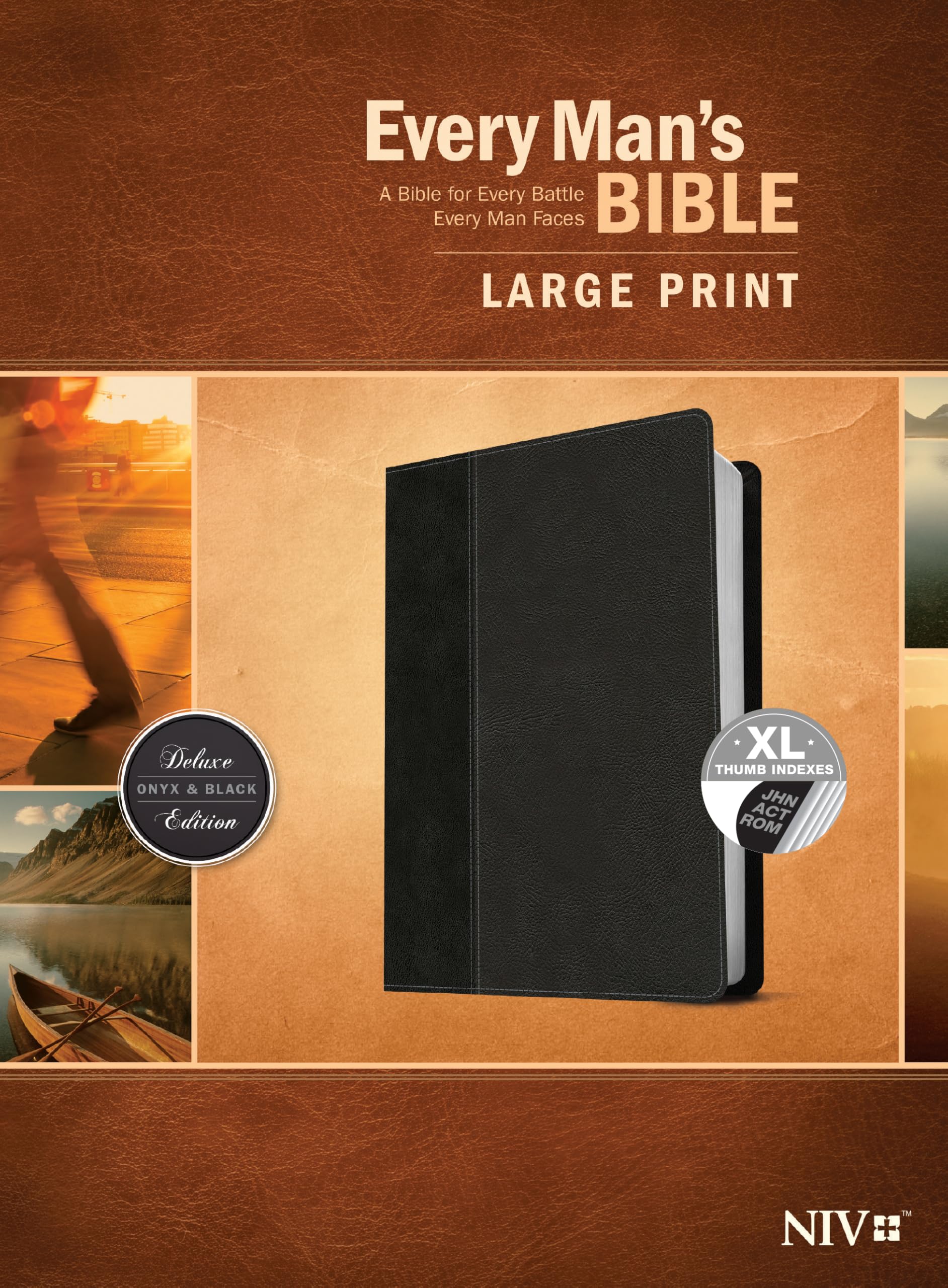 Every Man's Bible NIV, Large Print, Tutone: New International Version, Onyx/Black, Leatherlike Film, Art & Culture