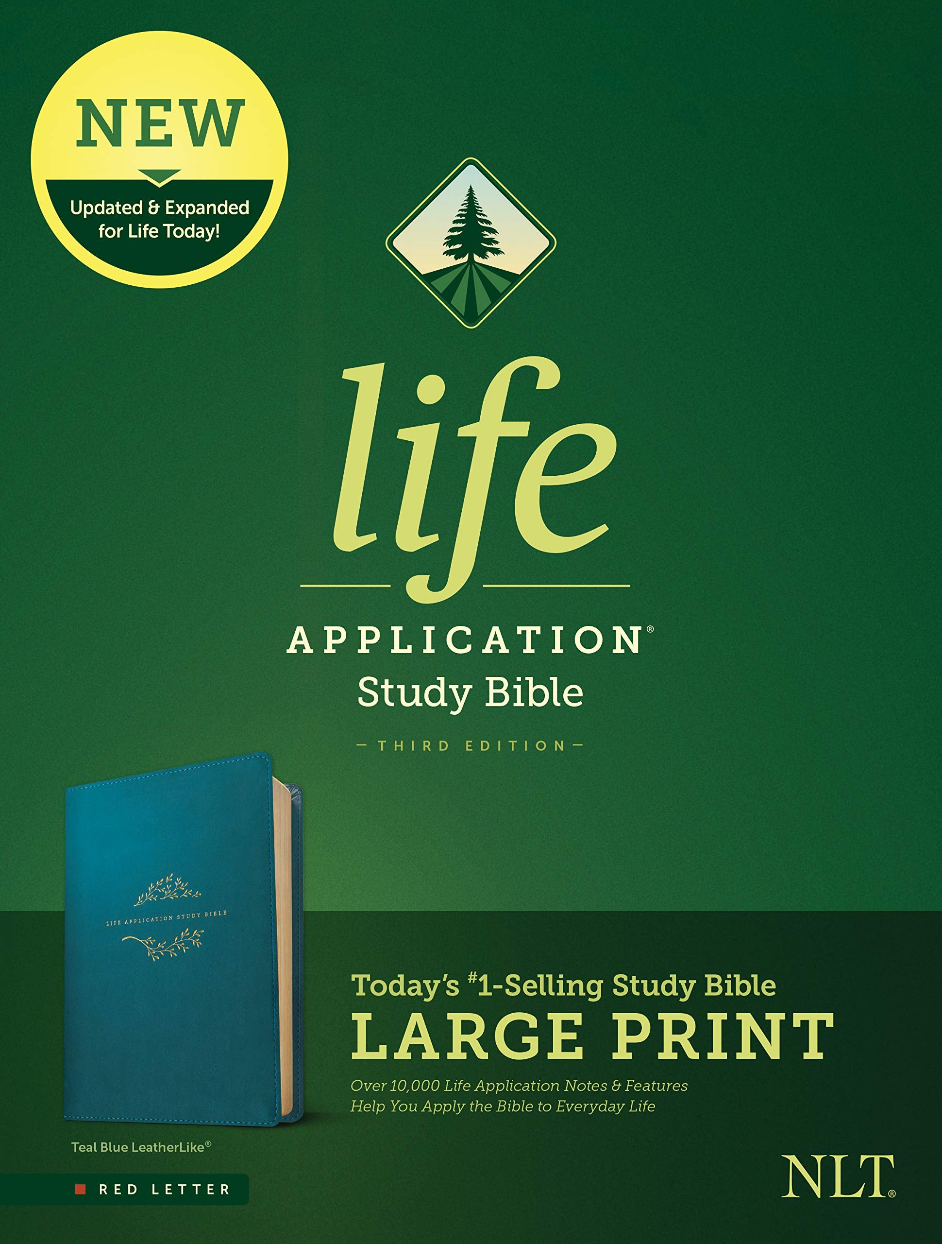 Life Application Study Bible: New Living Translation, Teal Blue, Leatherlike, Red Letter book