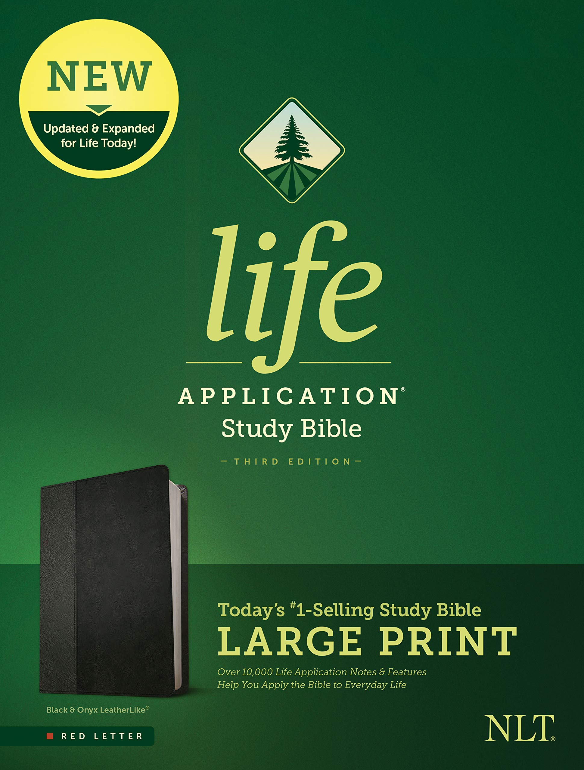 NLT Life Application Study Bible, Third Edition, Large Print (Leatherlike, Black/Onyx): New Living Translation, Black & Onyx, Leatherlike Film, Art & Culture